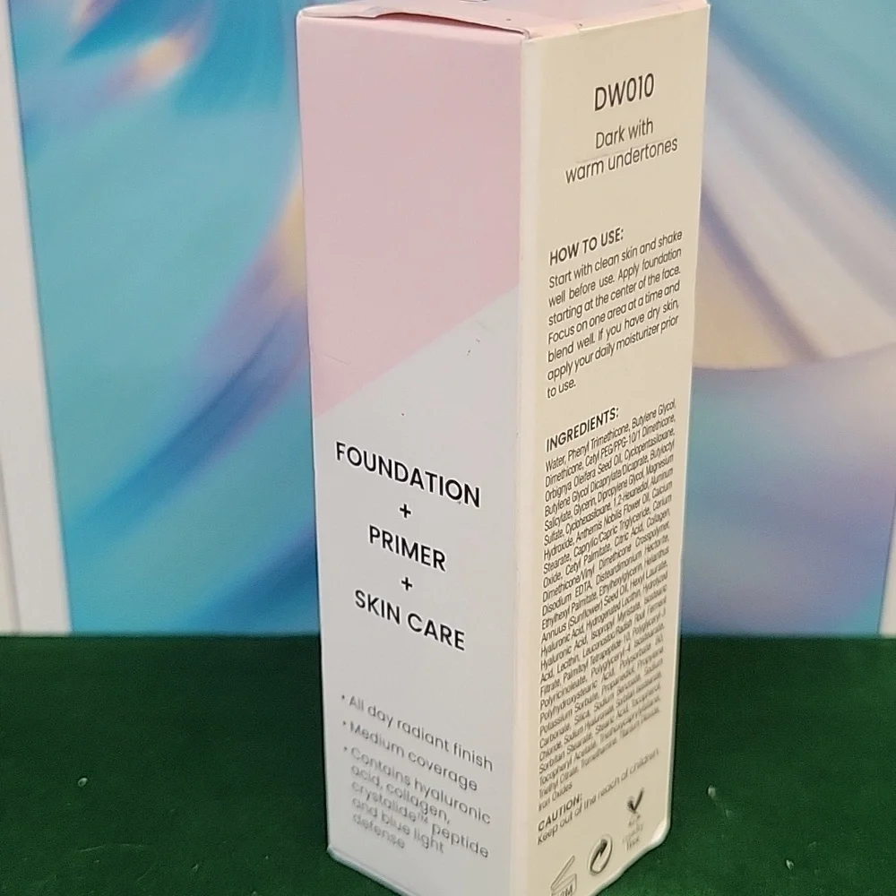 Joah Crystal Glow Peptide Infused Foundation New Sealed 30ml Bottle DW010